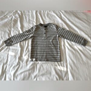 Janie &Jack Striped Gray and White Henley